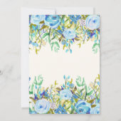 水彩 ベイビー シャワーの招待状 | 男の子 青 招待状 (裏面)