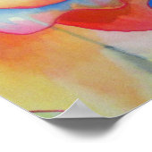 水彩 ベゴニア アブストラクト オリジナル ファインアート ポスター (角)