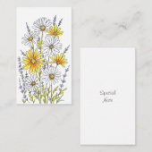 水彩、ペンとインクデイジーフローラブーケ ノートカード (正面/裏面)