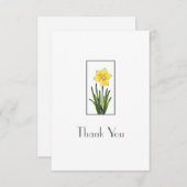 水彩、ペンとインク水仙 サンキューカード (正面/裏面)