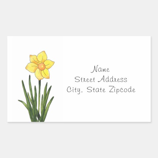 水彩、ペンとインク水彩ラベル 長方形シール (正面)