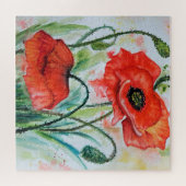 水彩 – ポピー ジグソーパズル (横)