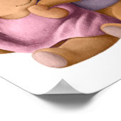 水彩 ママとパパベア | クマの壁プリント ポスター (角)