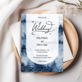 水彩 ミスト フォレスト ウェディング 招待状