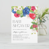 水彩 ミックスベリー サマー ベイビーシャワー 招待状 (スタンド正面)