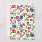 水彩 ミックスベリー サマー ベイビーシャワー 招待状 (裏面)