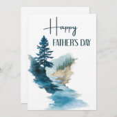 水彩 ミニマル ハッピー ファーザーズ デー シーズンカード (正面/裏面)