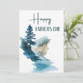 水彩 ミニマル ハッピー ファーザーズ デー シーズンカード (スタンド正面)
