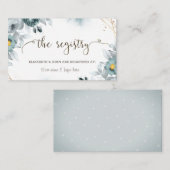 水彩 ミントグリーン ローズ ウェディング レジストリー エンクロージャーカード (正面/裏面)