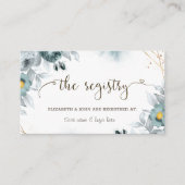 水彩 ミントグリーン ローズ ウェディング レジストリー エンクロージャーカード (正面)