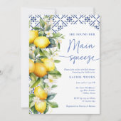 水彩 メイン スクイーズ フォト ブライズ シャワー 招待状 (正面)