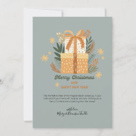 水彩「メリークリスマス」ギフト&グリーン シーズンカード