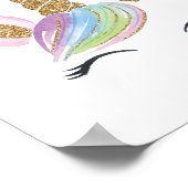 水彩 ユニコーン かわいい 壁飾り 女の子 ポスター (角)