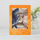 水彩 ラスティ オレンジ エレガント クリスマス カード (スタンド正面)