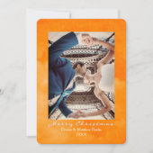 水彩 ルセットオレンジ エレガント クリスマスカード 招待状 (正面)