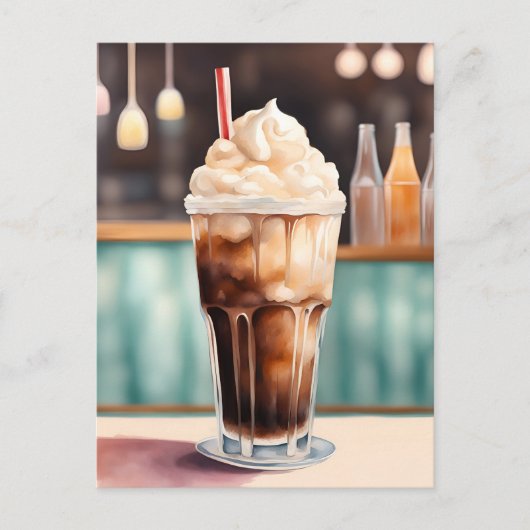 水彩、ルートビール、ポストクロッシング ポストカード (正面)