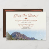 水彩:ロマンチックな砂漠日付カードを保存 セーブザデート (正面/裏面)