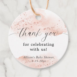 水彩 ローズゴールド ピンク 白 サンクス フェイバータグ