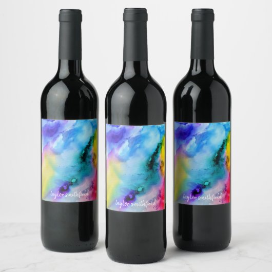水彩 ワインラベル (ボトル)