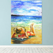 水彩-ワンパーフェクトデイ キャンバスプリント (インサイチュ (ウッドフロア))