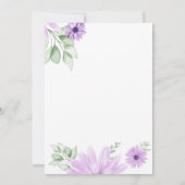水彩 ヴィオレット フローラル ウェディング エレガント 招待状 (裏面)