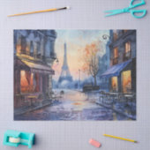 水彩 ヴィンテージ エッフェル塔 デコパージュ 薄葉紙 (クラフト)