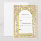 水彩 ヴィンテージ レトロ フラワーの招待状を記入してください 招待状 (正面/裏面)