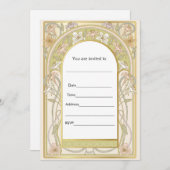 水彩 ヴィンテージ レトロ フラワー 招待状を記入してください 招待状 (正面/裏面)