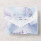 水彩 ヴェリーペリーブルー フローラル オールインワン オールインワン招待状 (裏面)