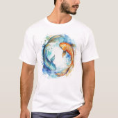 水彩〔占星術の〕十二宮図魚座 Tシャツ (正面)