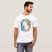 水彩〔占星術の〕十二宮図魚座 Tシャツ (正面フル)