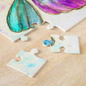 水彩 – 可愛いカラフル蝶 ジグソーパズル (側面)