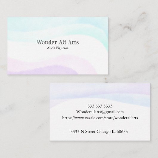 水彩 名刺 (正面/裏面)