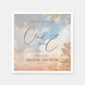 水彩 夢のような夕日 雲の上の9 結婚前のお茶会 スタンダードカクテルナプキン (正面)