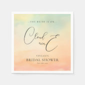 水彩 夢のような夕日 雲9 ブライダルシャワー スタンダードカクテルナプキン (正面)