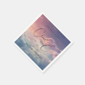 水彩 夢のような夕焼け 雲9 ブライダルシャワー スタンダードカクテルナプキン (角)