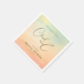 水彩 夢のような夕焼け 雲9 ブライダルシャワー スタンダードカクテルナプキン (角)