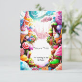 水彩 夢のような キャンディーランド 誕生日 サンキューカード (スタンド正面)