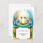 水彩 小さなカエルの誕生日 サンキューカード (正面/裏面)