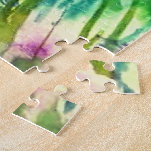 水彩 – 幸せ – かわいい小さな女の子と少年 ジグソーパズル (側面)