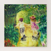 水彩 – 幸せ – かわいい小さな女の子と少年 ジグソーパズル (縦)