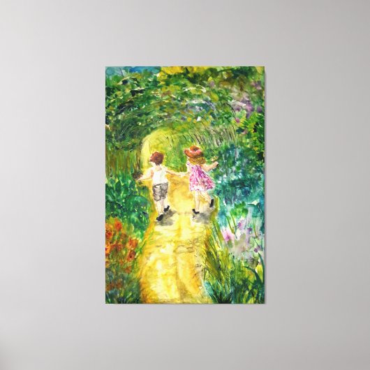 水彩-幸せ キャンバスプリント (正面)