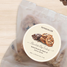 水彩 手作り チョコチップ クッキー ステッカー