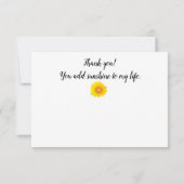 水彩（昆虫）オオカバマダラ、モナークバタフライ&サニーヒュンフラワーズ サンキューカード (裏面)