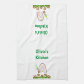 水彩（昆虫）マルハナバチフローラキッチンハンドタオル キッチンタオル (縦)