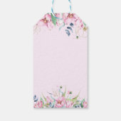 水彩 春のピンクの花の感謝 ギフトタグ (裏面)
