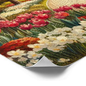 水彩 春の公園 シーン ポスター (角)