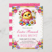 水彩 春の卵から生まれたイースターチキン イースターブランチ