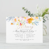 水彩 春の庭園 ローズ ブレッシング ご招待 招待状 (スタンド正面)