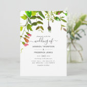 水彩 春の新緑 ウェディング 招待状 (スタンド正面)